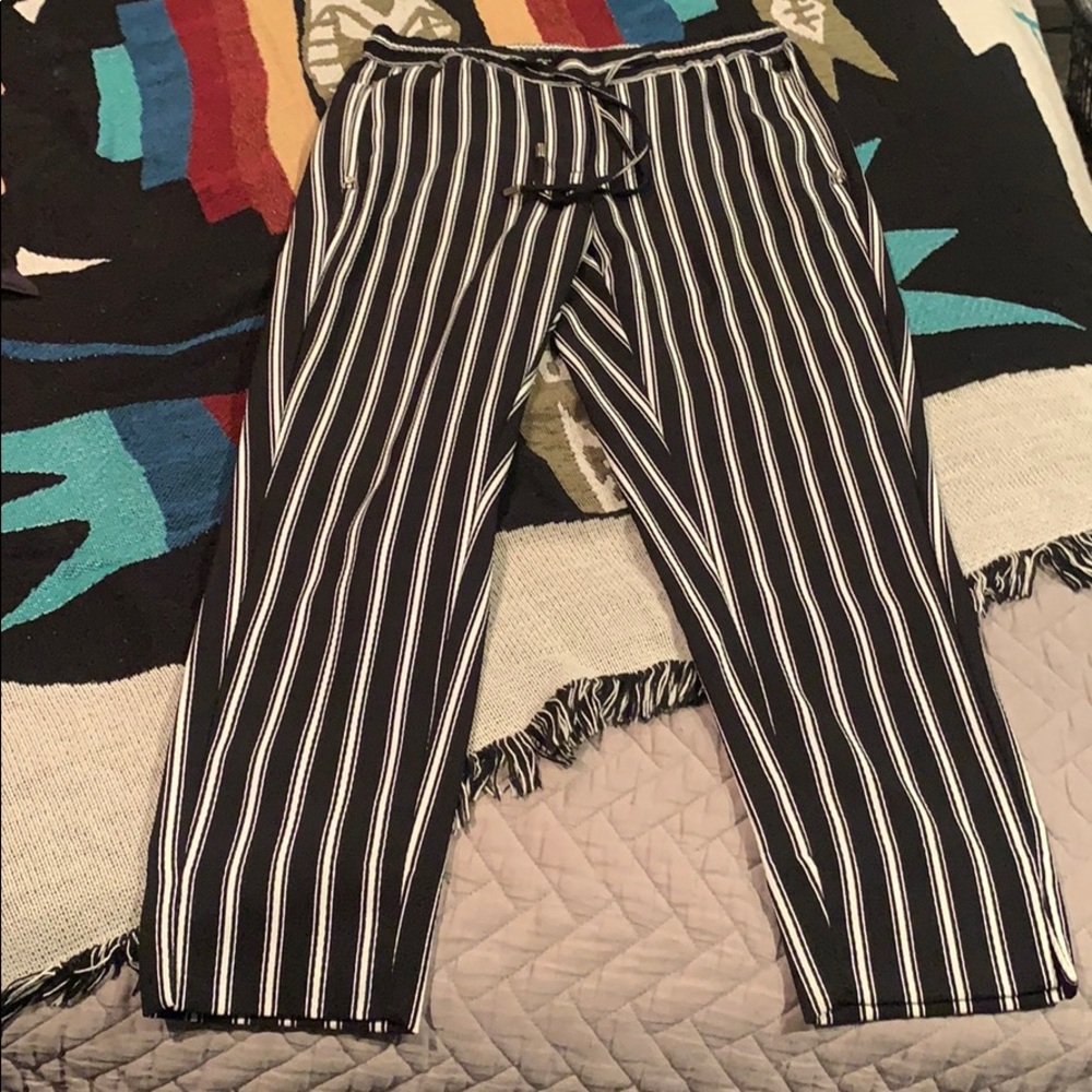 Pin stripe straight leg pants